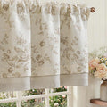 jinchan Amlie Floral Linen Valance Curtain Farmhouse Kitchen Valance by JINCHAN