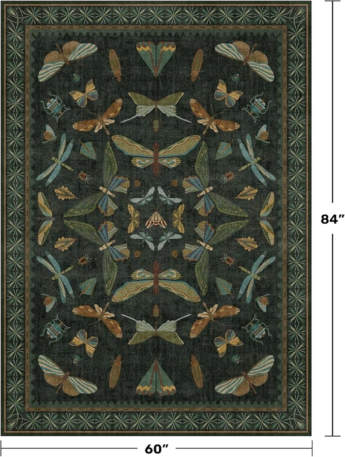 Dark Green Area Rugs 5x7 for Living Room - Image 2