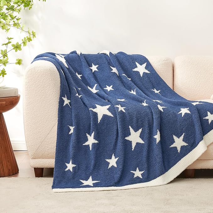 Snuggle Sac American Star Patriotic Throw Blanket Blue, July 4th Blanket Ultra - Image 2