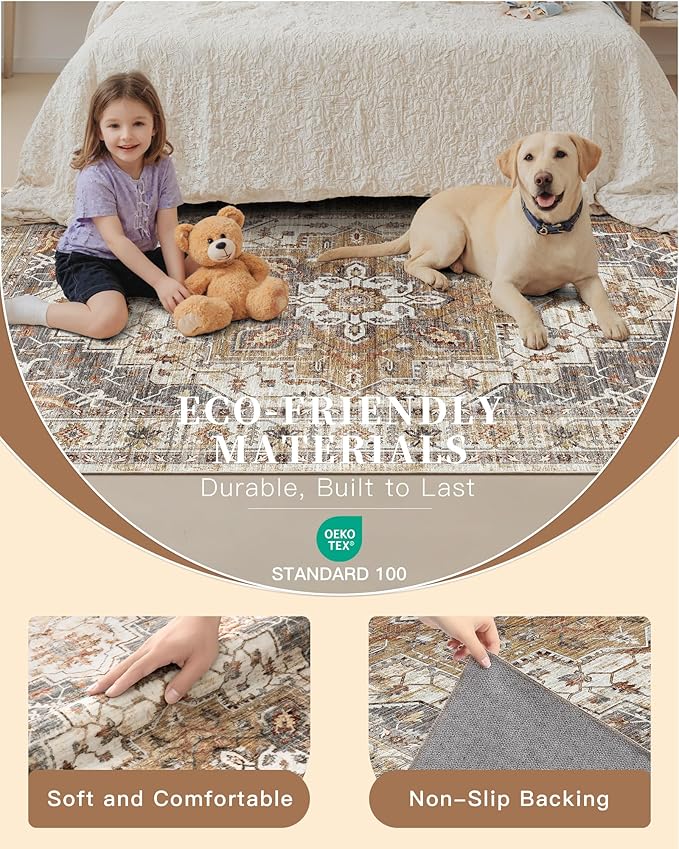 Madane Hallway Runner 3x8, Kitchen Rugs Washable Entryway Rug Vintage Kitchen - Image 6