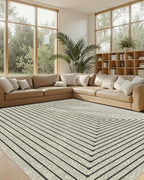 Latte&Fog 9x12 Area Rug for Living Room, Extra Large Beige Modern Abstract - Image 4