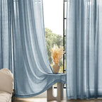 Dusty Blue Linen Curtains 84 inch Long - Image 5