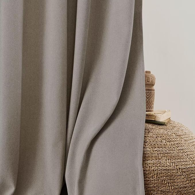 Joydeco Faux Linen Curtains 84 Inch Length 2 Panels Set, Light Filtering - Image 5