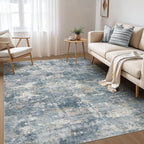 Nakagishi 7x9 Area Rugs Living Room: Washable Abstract Large Neutral Soft Rug by NakagishiAreaRug