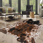 Cow Print Faux Cowhide Rug, Fluffy Fur 5.2x7 Feet Washable Cow Rugs by WARMHAVEN
