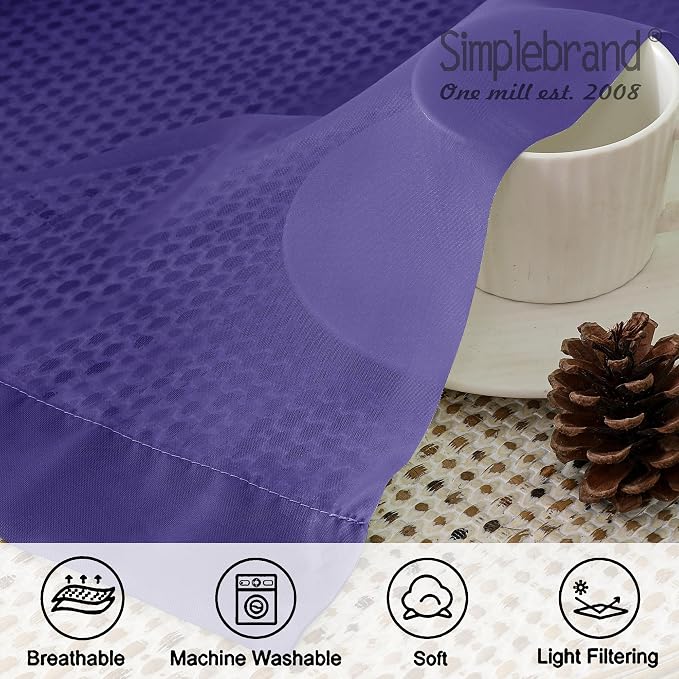 Simplebrand Purple Short Sheer Curtains 45 Inch Length - Image 6