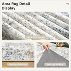 10x14 Area Rugs for Living Room, Non Slip Machine Washable Vintage Rugs - Image 5