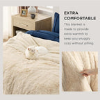 Bedsure GentleSoft Fuzzy Sherpa Faux Fur Blanket Beige Cozy Gifts - Image 3