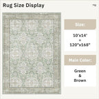 10x14 Area Rugs for Living Room, Non Slip Machine Washable Vintage Rugs - Image 5