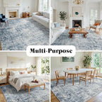 10x14 Area Rugs for Living Room Washable Rug: Anti-Skid Abstract Modern Living - Image 3