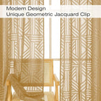 Simplebrand Gold Sheer Kitchen Curtains 36 Inch Length Tier Curtains 2 Panels - Image 3