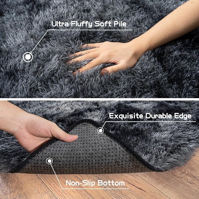 Pionblank 8x10 Rug for Living Room, Fuzzy Plush Large Area Rug, Fluffy Modern - Image 6