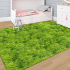 Green Tie-Dyed Rug for Living Room 5x8 Fluffy Area Rug Mat Bedside Throw Rug - Image 2