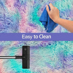 Tie-Dye Purple Rainbow Soft Shaggy Fluffy Rug - Image 7