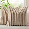 decorUhome Cozy Faux Fur Throw Pillow Covers 16x16 Set of 2 Decorative Soft by decorUhome
