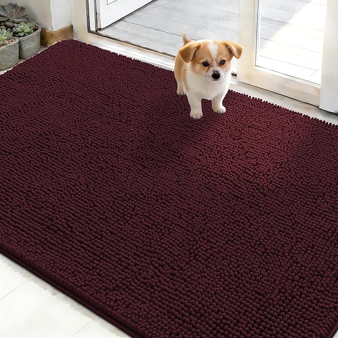 OLANLY Dog Door Mat for Muddy Paws 48x30, Absorbs Moisture and Dirt, Absorbent by OLANLY