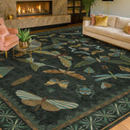 Hazo Haus Dark Green Insect Area Rugs 8x10 - Image 6
