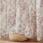 jinchan Linen Blend Curtain Floral Curtains - Image 6