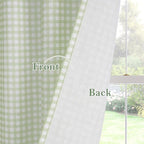 RYB HOME Gingham Cafe Curtains 24 inch Length, Linen Checkered Vintage - Image 7