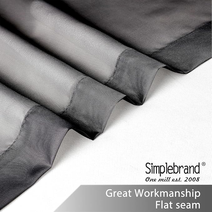Simplebrand Black Short Sheer Curtains 45 Inch Length - Image 5