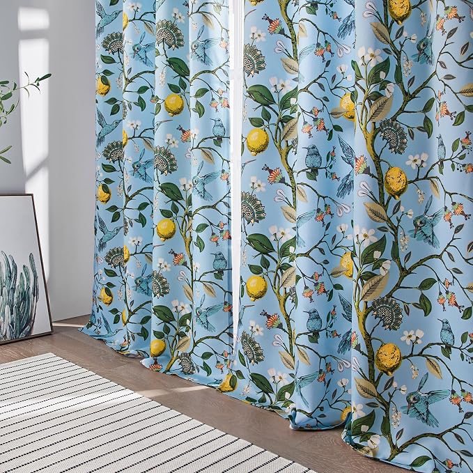 Topfinel Blue and White Patterned Aesthetic Pretty Curtains 84 Inches Long 2 - Image 8