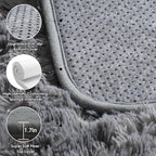 ONASAR Grey 3x5 Rugs for Bedroom, Fluffy Gray Bedside Area Rug, Ultra Soft - Image 3