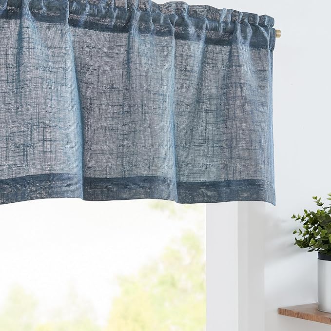 jinchan Sheer Valance Curtain Linen Textured Valance by JINCHAN