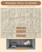 Madane 8x10 Area Rugs for Living Room, Machine Washable Vintage Beige Rug - Image 9