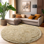 Amdrebio Beige Round Area Rugs 5Ft - Image 3