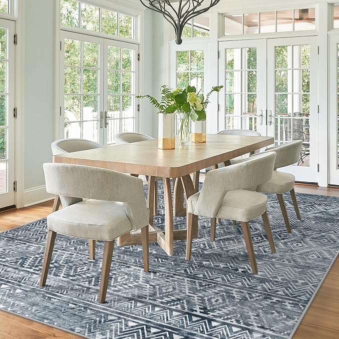 8x10 Area Rugs Washable Rug: Anti-Skid Abstract Modern Living Room Rug Soft - Image 5