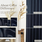 Navy Blue Linen Curtains 96 inches Long - Image 4