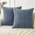 MIULEE Pack of 2 Couch Throw Pillow Covers 18x18 Inch Soft Dark Grey Blue by MIULEE