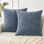 MIULEE Pack of 2 Couch Throw Pillow Covers 18x18 Inch Soft Dark Grey Blue by MIULEE