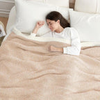 Snuggle Sac Twin XL Bed Blanket 66x90 inches, Super Soft Warm Beige Blankets - Image 3