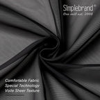 Simplebrand Black Sheer Curtains 120 Inches Long, Extra Long Rod Pocket Solid - Image 3