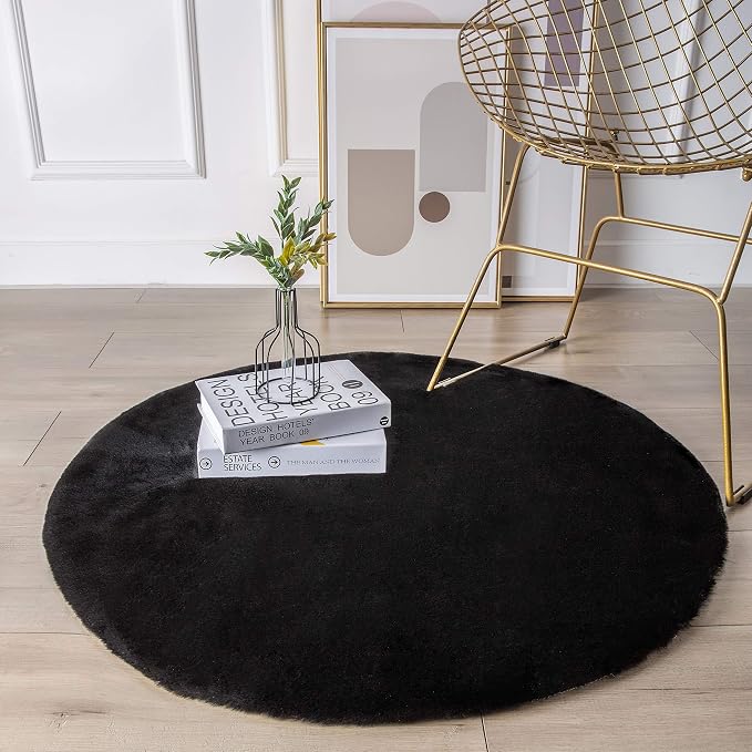 Ashler HOME DECO Ultra Soft Faux Rabbit Fur Chair Couch Cover Area Rug - Image 2