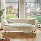 AMTOVO Faux Sheepskin Rug, Light Grey Ultra Soft Fluffy Shag Area Rug, 2 x 6 ft - Image 3