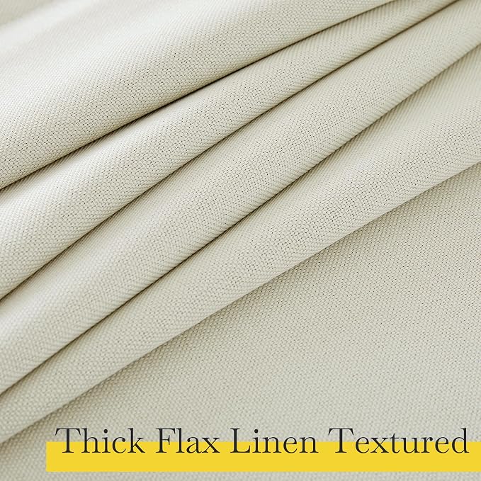 NICETOWN Faux Linen 100% Blackout 90 inch Curtains, W52 x L90, 2 Panels - Image 4