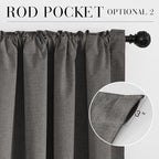 RYB HOME Grey Linen 100% Blackout Curtains - Image 6