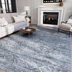 8x10 Area Rugs Washable Rug: Anti-Skid Abstract Modern Living Room Rug Soft by Crority