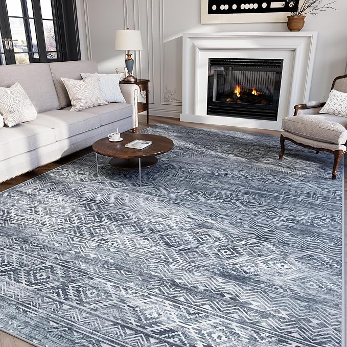 9x12 Area Rugs Washable Rug: Anti-Skid Abstract Modern Living Room Rug Soft by Crority