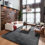 ONASAR Grey Area Rugs for Living Room, 5x8 Gray Fluffy Shag Bedroom Rug - Image 8
