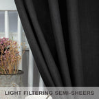 Black Long Drapes 108 Inch Length - Image 3