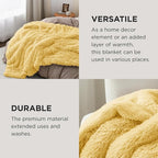 Bedsure GentleSoft Fluffy Yellow King Size Blanket - Image 4