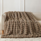 COOVA Faux Fur Throw Blanket for Couch, Cozy Soft and Fuzzy Plush Rabbit Fur - Image 2