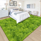 Green Tie-Dyed Rug for Living Room 6x9 Fluffy Area Rug Mat Bedside Throw Rug - Image 2