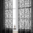 OWENIE Furman Extra Long Sheer Black Curtains 96 inches Long by OWENIE