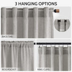 Light Gray Linen Curtains 72 Inches Long - Image 2