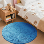 OLANLY Bright Blue Round Rugs for Bedroom - Image 3