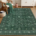 4x6 Area Rugs for Living Room: Washable Rug Soft Vintage Distressed Floral - Image 2